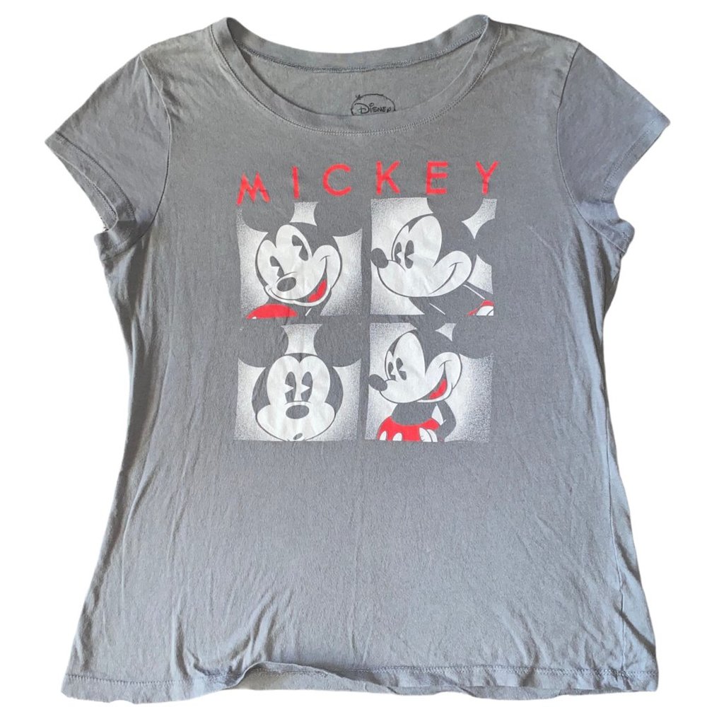 Disney Mickey Mouse 4 Faces Womens 2XL Gray Shirt